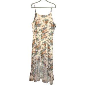 Hayden Los Angeles Floral Ruffled Hi-Low Sleeveless Dress Women's Sz 1XL